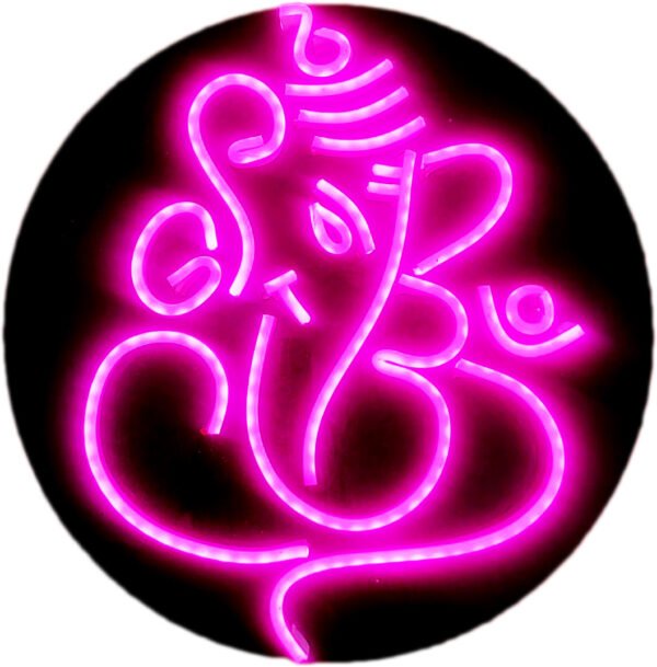 Pink Ganesha Neon Home Decor for Griha Pravesham