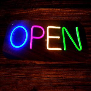 RainbowRevolve Transparent Open Neon Sign Board