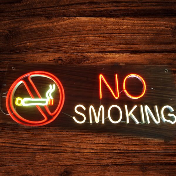 SereneSpaces No Smoking Transparent Neon Radiance Board