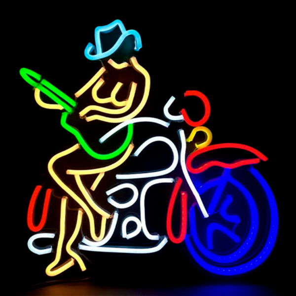 VibrantGroove Luminous Neon Diva With Bike