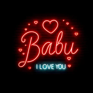 Beloved Glow Babu I Love You Neon Sign