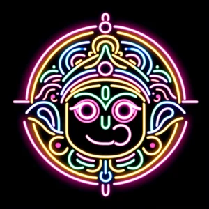 Celestial Aura Lord Jagannath Neon Art