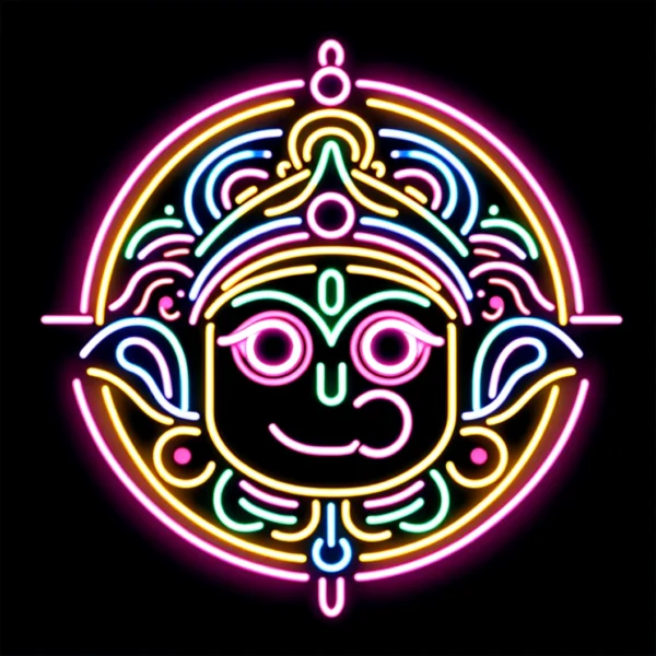 Celestial Aura Lord Jagannath Neon Art