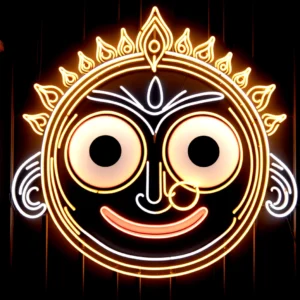 Divine Aura Lord Jagannath Neon Art