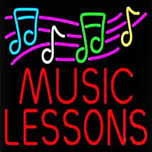 EternalNotes Music Lessons Neon Banner