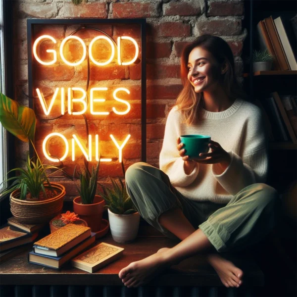 Sunny Good Vibes Only Neon Sign 2