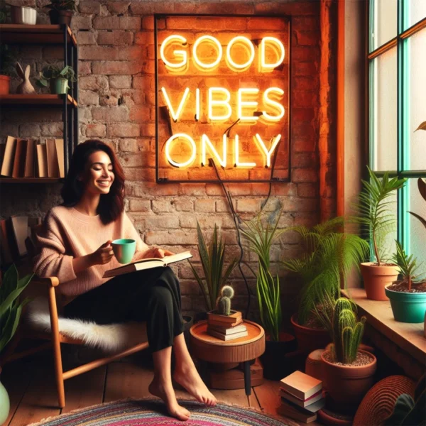 Sunny Good Vibes Only Neon Sign 3