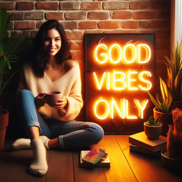 Sunny Good Vibes Only Neon Sign