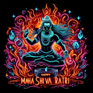 Happy Maha Shiva Ratri Neon Art